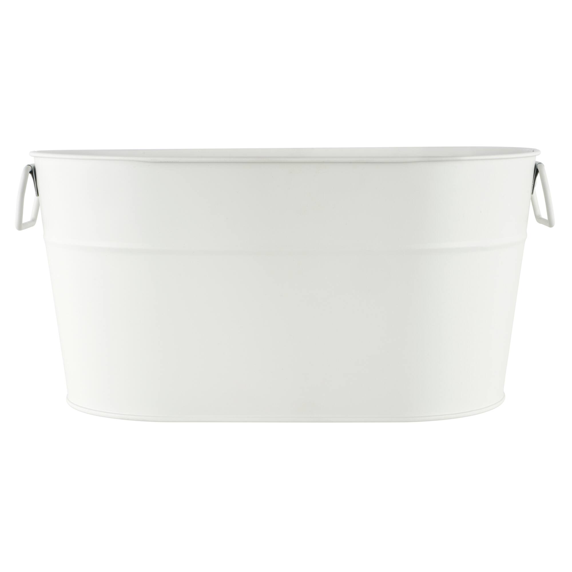 12" White Oval Metal Bucket by Celebrate It™